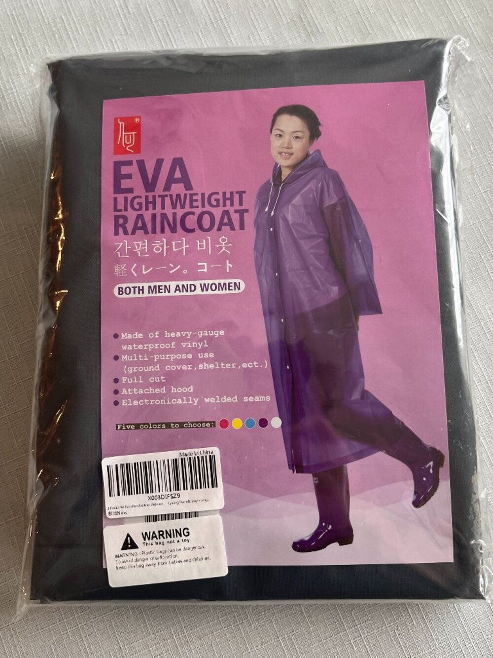 2 Pack Eva Raincoat Poncho